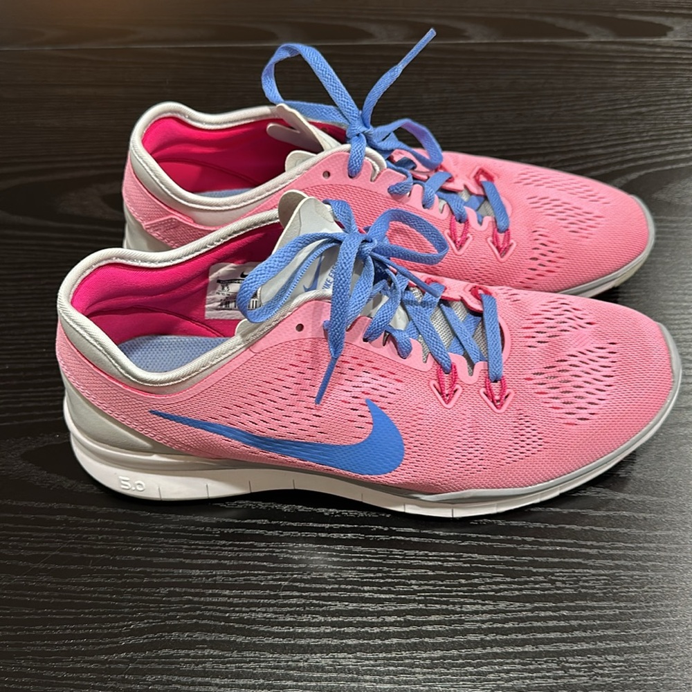 Nike Women's Pink and Blue Running Shoes